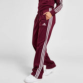 addi straight/loose bottom maroon side stripe with ankle zip trouser for women
